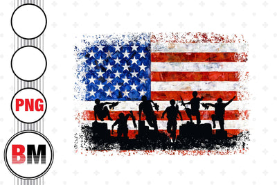 Distressed Soldier Oil Paint US Flag PNG Files Sublimation BMDesign 