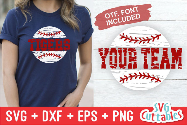 Distressed Split Baseball SVG Svg Cuttables 