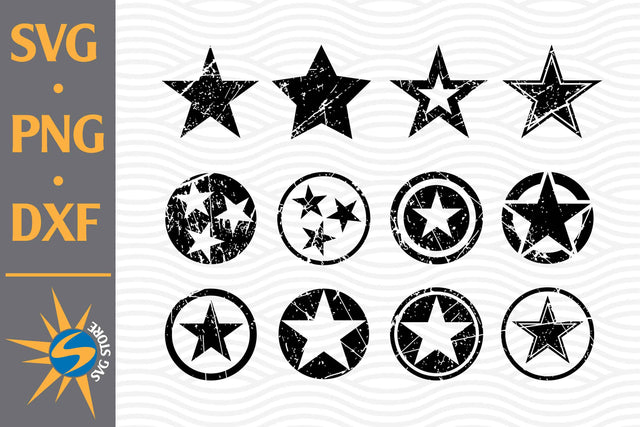 Distressed Star SVG, PNG, DXF Digital Files Include SVG SVGStoreShop 