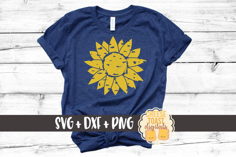 Distressed Sunflower - Flower SVG File SVG Cheese Toast Digitals 