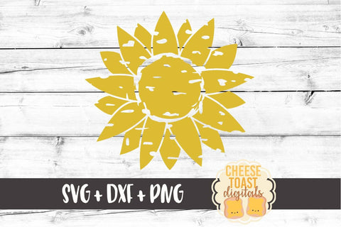 Distressed Sunflower - Flower SVG File SVG Cheese Toast Digitals 