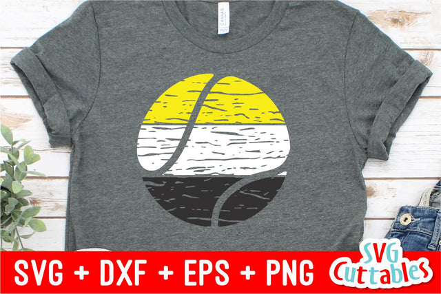 Distressed Tennis Ball SVG Svg Cuttables 