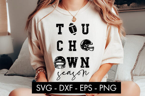 Distressed Touchdown Season SVG Cut File PNG SVG Freeling Design House 
