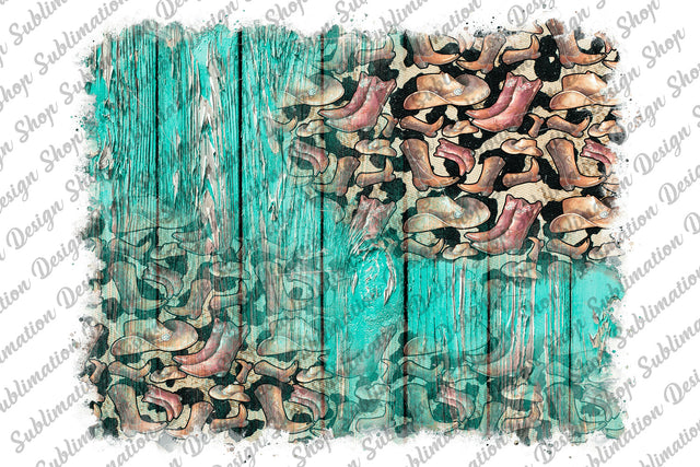 Distressed Turquoise Wood Background Png, Cowboy Pattern, Leopard Background Png, Sublimation Design, Western Background, Digital Download Sublimation SublimationDesignShop 