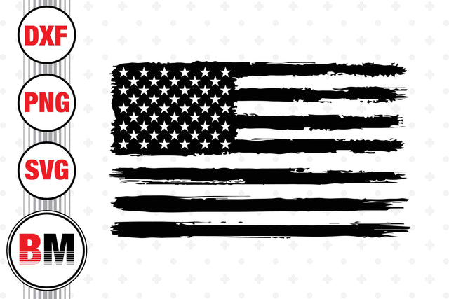 Distressed US Flag SVG, PNG, DXF Files SVG BMDesign 