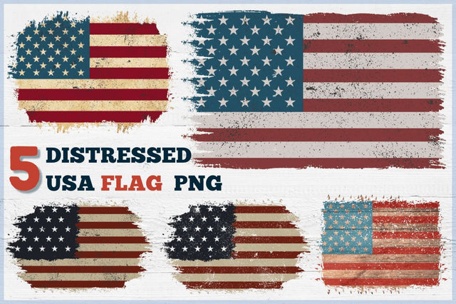 Distressed USA Flag PNG bundle Sublimation Regulrcrative 