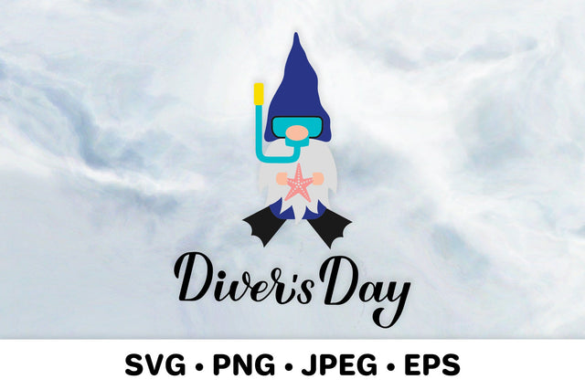 Diver’s Day. Diving SVG Gnome diver SVG LaBelezoka 