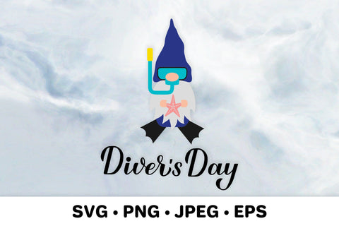 Diver’s Day. Diving SVG Gnome diver SVG LaBelezoka 