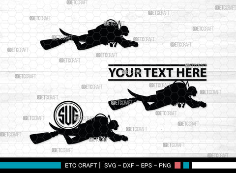 Divers Monogram, Divers Silhouette, Divers SVG, Scuba Diving Svg, Scuba Diver Svg, Sport Svg, Diving Svg, SB00025 SVG ETC Craft 
