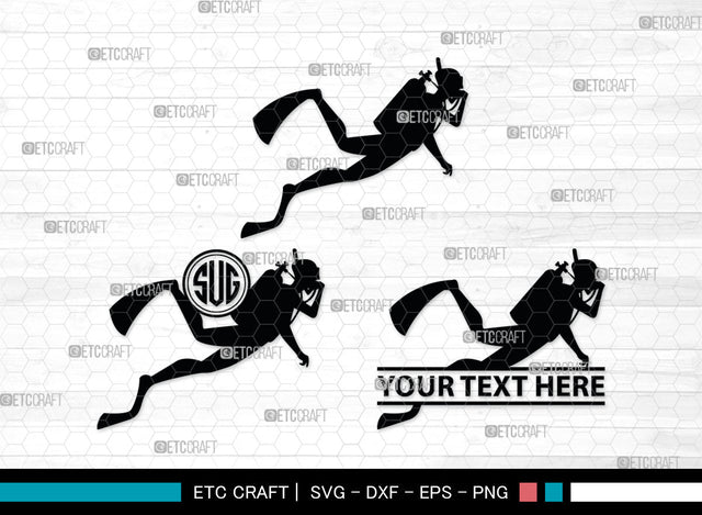 Divers Monogram, Divers Silhouette, Divers SVG, Scuba Diving Svg, Scuba Diver Svg, Sport Svg, Diving Svg, SB00025 SVG ETC Craft 