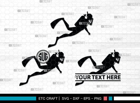 Divers Monogram, Divers Silhouette, Divers SVG, Scuba Diving Svg, Scuba Diver Svg, Sport Svg, Diving Svg, SB00025 SVG ETC Craft 