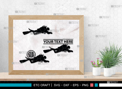 Divers Monogram, Divers Silhouette, Divers SVG, Scuba Diving Svg, Scuba Diver Svg, Sport Svg, Diving Svg, SB00025 SVG ETC Craft 