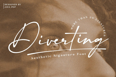 Diverting - Aesthetic Signature Font Javapep 