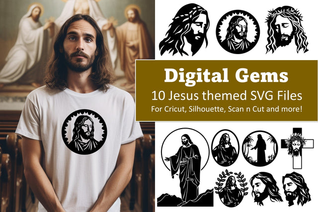 Divine Inspirations: The Jesus Collection of 10 SVG files. SVG Digital Gems 
