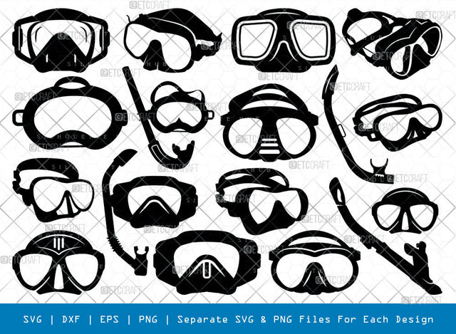 Diving Goggles SVG, Goggles Silhouette, Diving Mask Svg, Scuba Mask Svg, Snorkeling Svg, Scuba Diver Mask Svg, Scuba Goggles Svg, Goggles Bundle SVG ETC Craft 