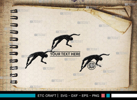 Diving Monogram, Diving Silhouette, Scuba Diving Svg, Diver Svg, Sports Svg, Swimming Pool Svg, SB00116 SVG ETC Craft 