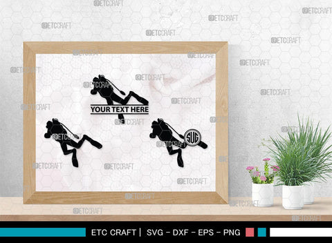 Diving Monogram, Diving Silhouette, Scuba Diving Svg, Diver Svg, Sports Svg, Swimming Pool Svg, SB00116 SVG ETC Craft 