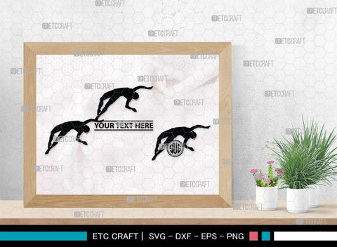 Diving Monogram, Diving Silhouette, Scuba Diving Svg, Diver Svg, Sports Svg, Swimming Pool Svg, SB00116 SVG ETC Craft 
