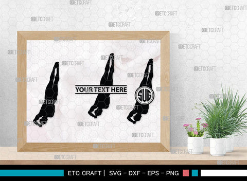 Diving Monogram, Diving Silhouette, Scuba Diving Svg, Diver Svg, Sports Svg, Swimming Pool Svg, SB00116 SVG ETC Craft 