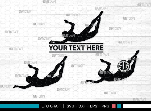 Diving Monogram, Diving Silhouette, Scuba Diving Svg, Diver Svg, Sports Svg, Swimming Pool Svg, SB00116 SVG ETC Craft 