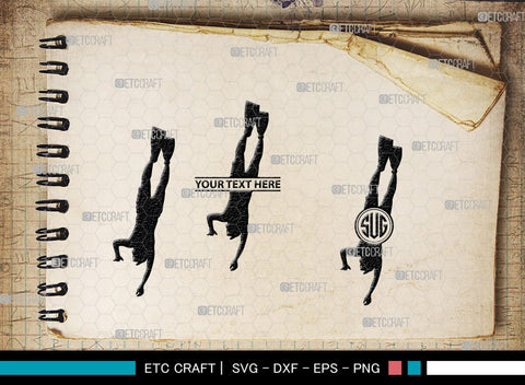 Diving Monogram, Diving Silhouette, Scuba Diving Svg, Diver Svg, Sports Svg, Swimming Pool Svg, SB00116 SVG ETC Craft 