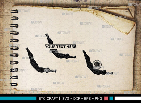 Diving Monogram, Diving Silhouette, Scuba Diving Svg, Diver Svg, Sports Svg, Swimming Pool Svg, SB00116 SVG ETC Craft 