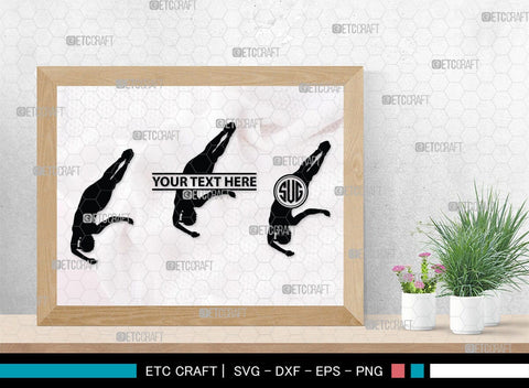 Diving Monogram, Diving Silhouette, Scuba Diving Svg, Diver Svg, Sports Svg, Swimming Pool Svg, SB00116 SVG ETC Craft 