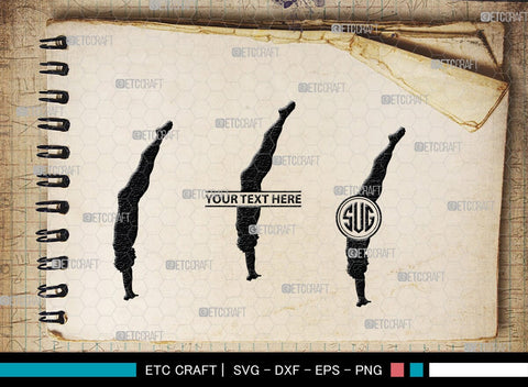 Diving Monogram, Diving Silhouette, Scuba Diving Svg, Diver Svg, Sports Svg, Swimming Pool Svg, SB00116 SVG ETC Craft 