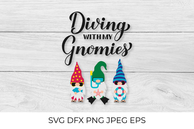 Diving with my Gnomies. Gnomes on the beach SVG SVG LaBelezoka 
