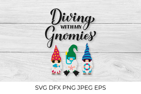 Diving with my Gnomies. Gnomes on the beach SVG SVG LaBelezoka 