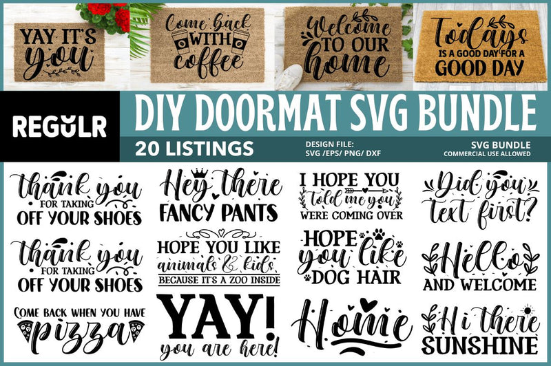 Diy Doormat Svg Bundle SVG Regulrcrative 