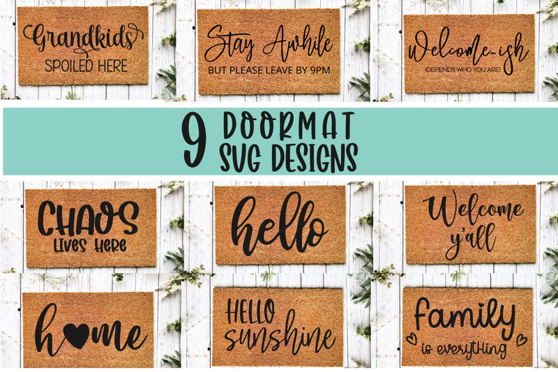 DIY Doormat SVG Cut File Bundle, Doormat svg Designs, SVG Chamsae Studio 