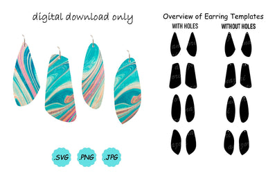 DIY earrings svg cut file, earring template svg SVG Deepa 
