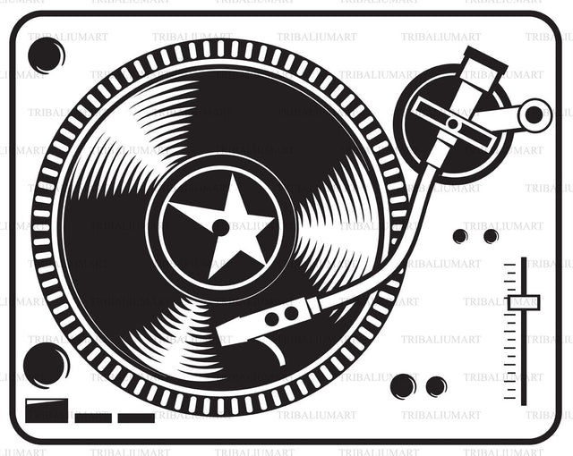 DJ music turntable mixer SVG TribaliumArtSF 