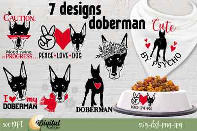 Doberman ClipArt SVG | Dogs SVG | Pet Portrait SVG Evgenyia Guschina 