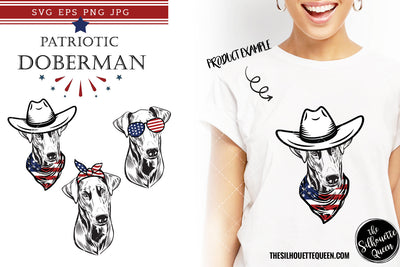 Doberman Dog Patriotic Cut files and Sublimation SVG Loveleen Kaur 