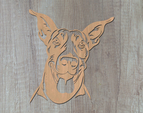 Doberman Laser SVG Cut File, Doberman Glowforge File, Doberman DXF, Doberman Wall Art SVG SVG HappyDesignStudio 