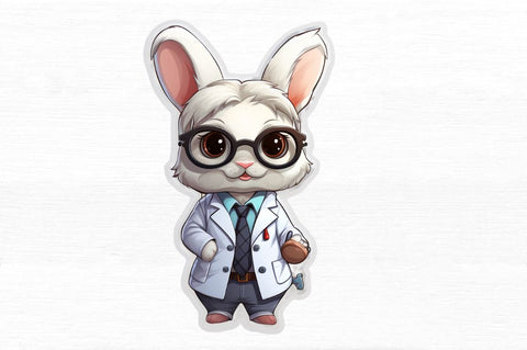Doctor Bunny Cute Clipart Bundle Sublimation Regulrcrative 