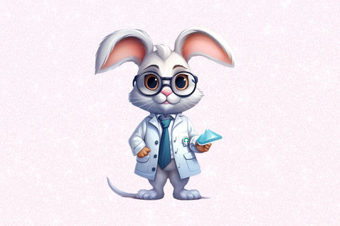Doctor Bunny Cute Clipart Bundle Sublimation Regulrcrative 