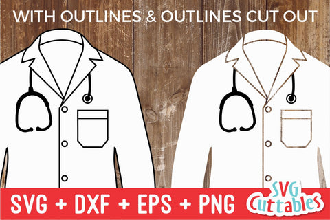 Doctor Coat svg - Doctor svg - dxf - eps - png - Cut File - Lab Coat - Medical svg - Scrub svg - Silhouette - Cricut - Digital File SVG Svg Cuttables 