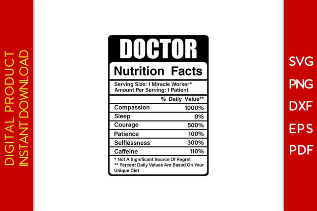 Doctor Nutrition Facts SVG PNG PDF Cut File SVG Creativedesigntee 