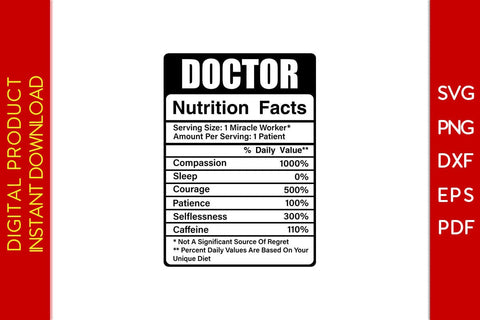 Doctor Nutrition Facts SVG PNG PDF Cut File SVG Creativedesigntee 