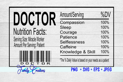 Doctor Nutrition Label SVG Family Creations 