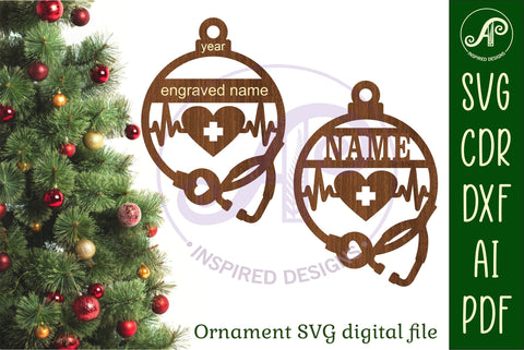 Doctor/Nurse Christmas Ornament SVG laser cut SVG APInspireddesigns 