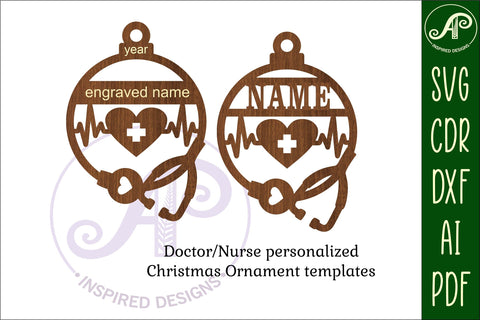 Doctor/Nurse Christmas Ornament SVG laser cut SVG APInspireddesigns 