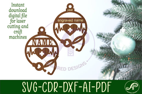 Doctor/Nurse Christmas Ornament SVG laser cut SVG APInspireddesigns 