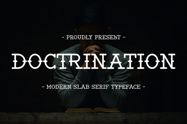 Doctrination - Modern Slab Serif Typeface Font Masyafi Studio 