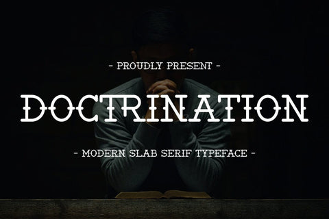 Doctrination - Modern Slab Serif Typeface Font Masyafi Studio 