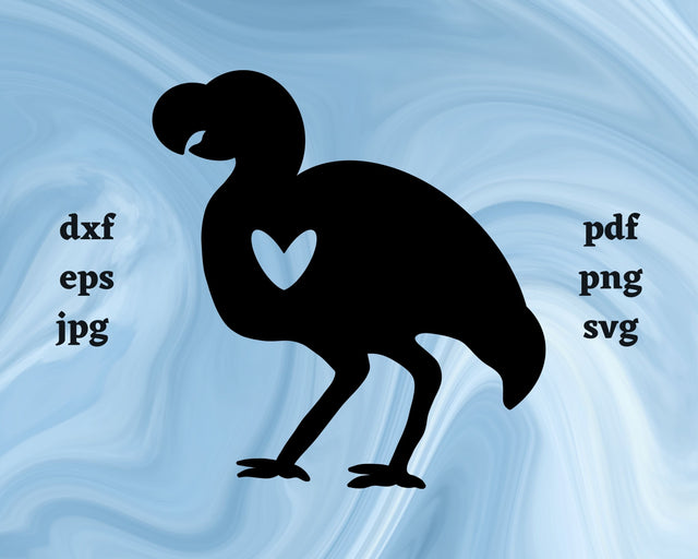 Dodo Bird Heart SVG Cut File SVG Northern Light SVG 