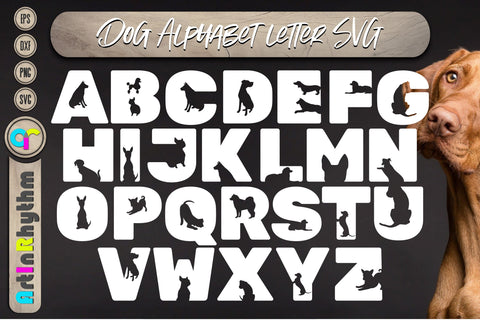 Dog Alphabet Letter, Dog a-Z Font Svg SVG Artinrhythm shop 